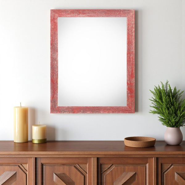 HomeRoots 22" Red Solid Wood Picture Frame - Bold 22" x 28" Artwork Holder with Versatile Display Options & Style 386546