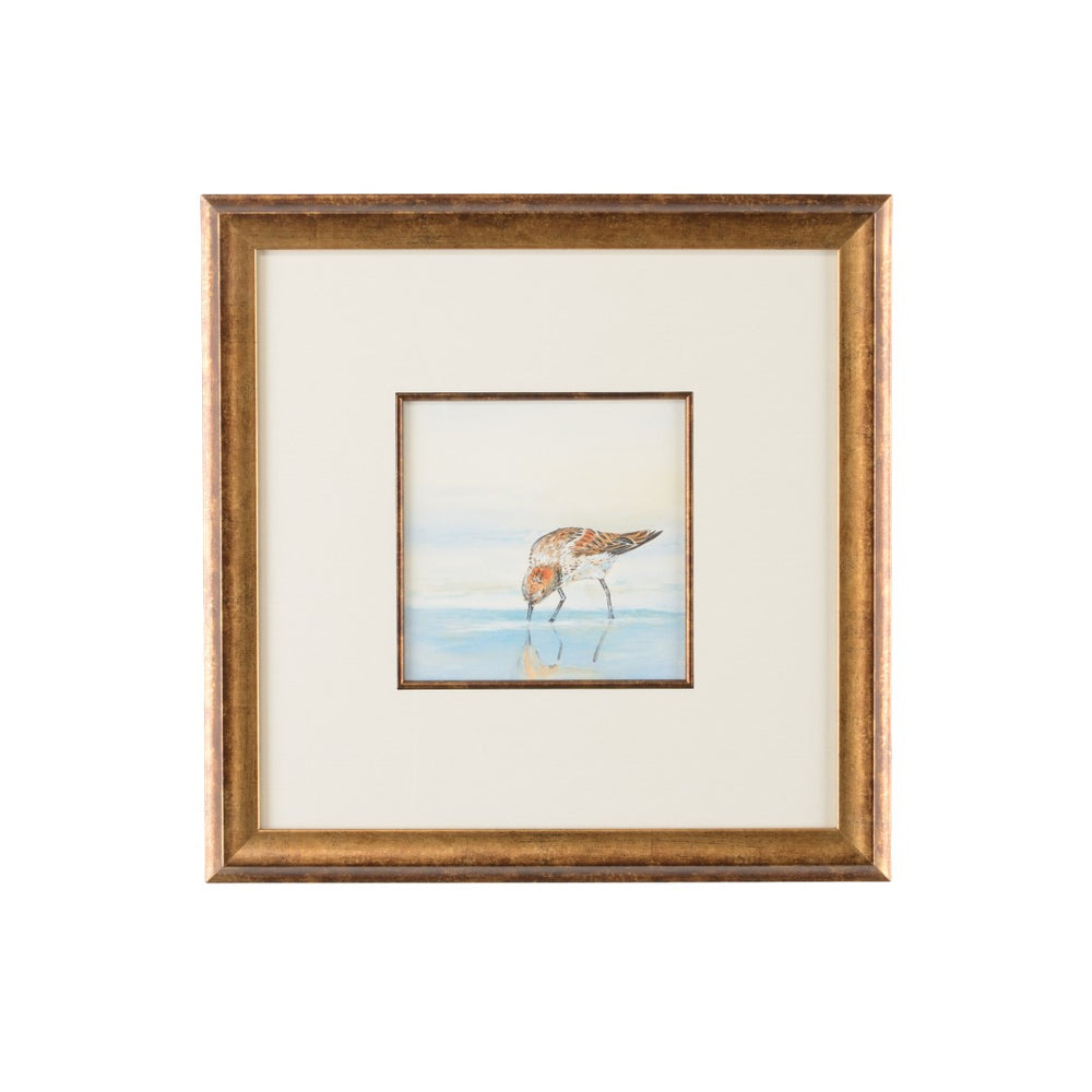 Chelsea House Sand Piper Iii Original Watercolor By Lisa Kahn — Hand-Painted Coastal Art In Antique Gold Frame, 18.5" 386547