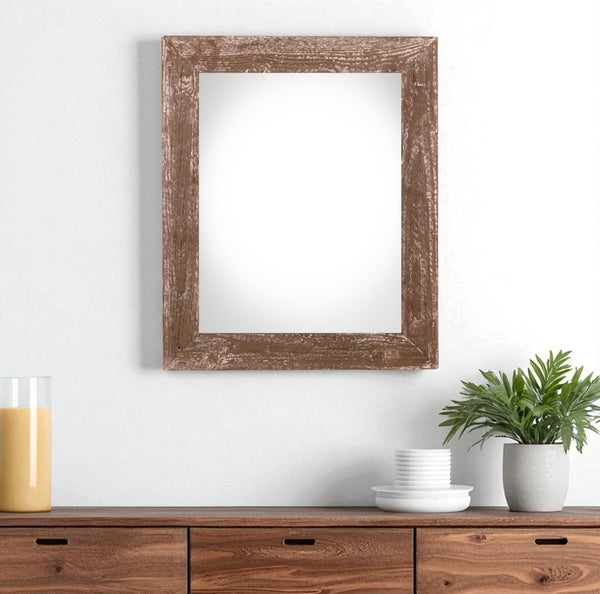 HomeRoots 24" Solid Wood Picture Frame – Classic Brown Display for 24" x 30" Photos, Versatile & Gift-Ready! 386549