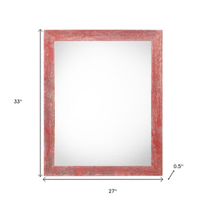 HomeRoots 24" x 30" Red Solid Wood Picture Frame – Handcrafted Elegance for Your Home Décor & Art Display 386550