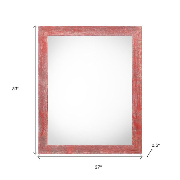 HomeRoots 24" x 30" Red Solid Wood Picture Frame – Handcrafted Elegance for Your Home Décor & Art Display 386550