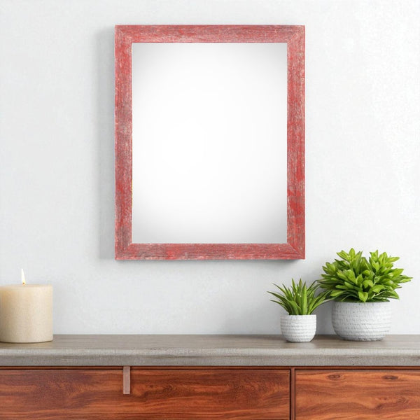 HomeRoots 24" x 30" Red Solid Wood Picture Frame – Handcrafted Elegance for Your Home Décor & Art Display 386550