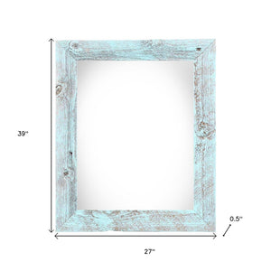 HomeRoots 24" Blue Solid Wood Picture Frame for 24" x 36" Photos - Versatile Hanging Design for Any Space 386552