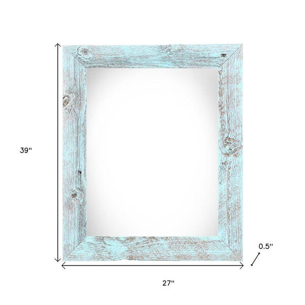HomeRoots 24" Blue Solid Wood Picture Frame for 24" x 36" Photos - Versatile Hanging Design for Any Space 386552