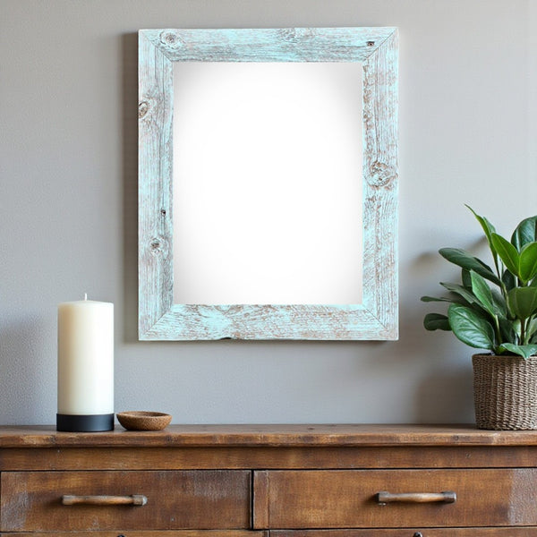 HomeRoots 24" Blue Solid Wood Picture Frame for 24" x 36" Photos - Versatile Hanging Design for Any Space 386552