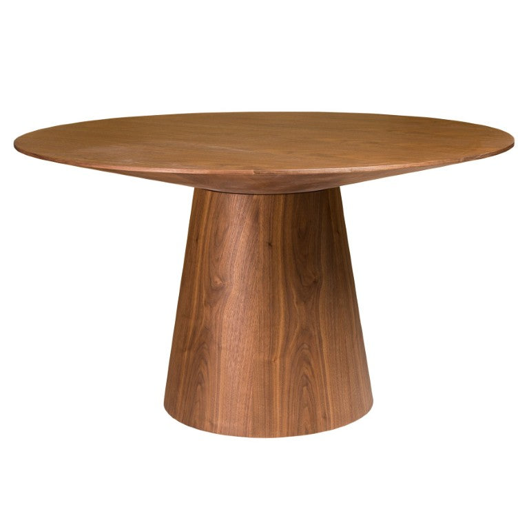 EuroStyle Wesley Round Dining Table Seats Six in American Walnut Veneer for Modern Spaces Walnut 38656WAL-A