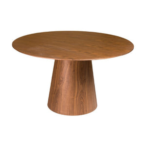 EuroStyle Wesley Round Dining Table Seats Six in American Walnut Veneer for Modern Spaces Walnut 38656WAL-A