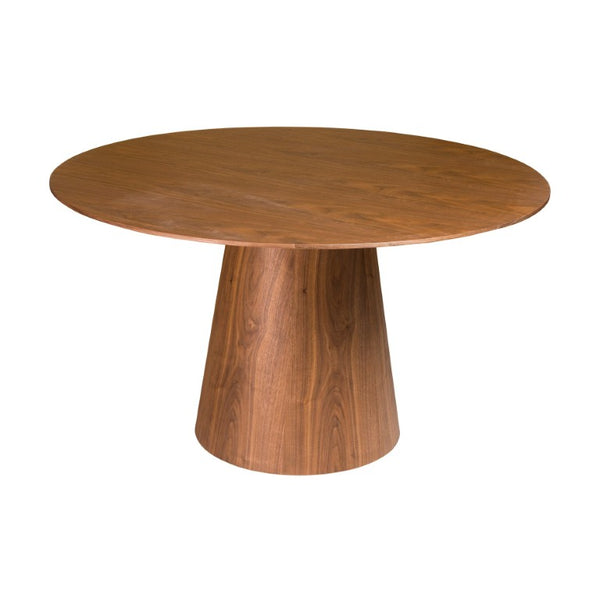 EuroStyle Wesley Round Dining Table Seats Six in American Walnut Veneer for Modern Spaces Walnut 38656WAL-A