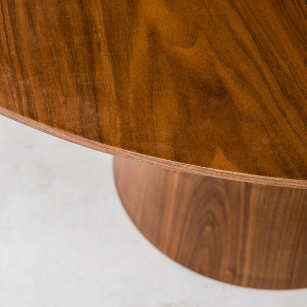 EuroStyle Wesley Round Dining Table Seats Six in American Walnut Veneer for Modern Spaces Walnut 38656WAL-A