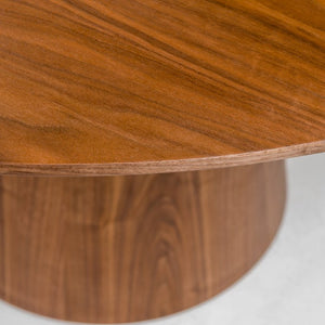 EuroStyle Wesley Round Dining Table Seats Six in American Walnut Veneer for Modern Spaces Walnut 38656WAL-A