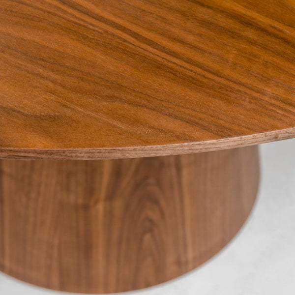 EuroStyle Wesley Round Dining Table Seats Six in American Walnut Veneer for Modern Spaces Walnut 38656WAL-A