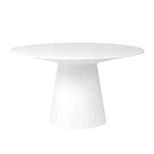 EuroStyle Wesley Round Dining Table with American Veneer Grain Seats Six for Modern Interiors Matte White 38656WHT-KIT