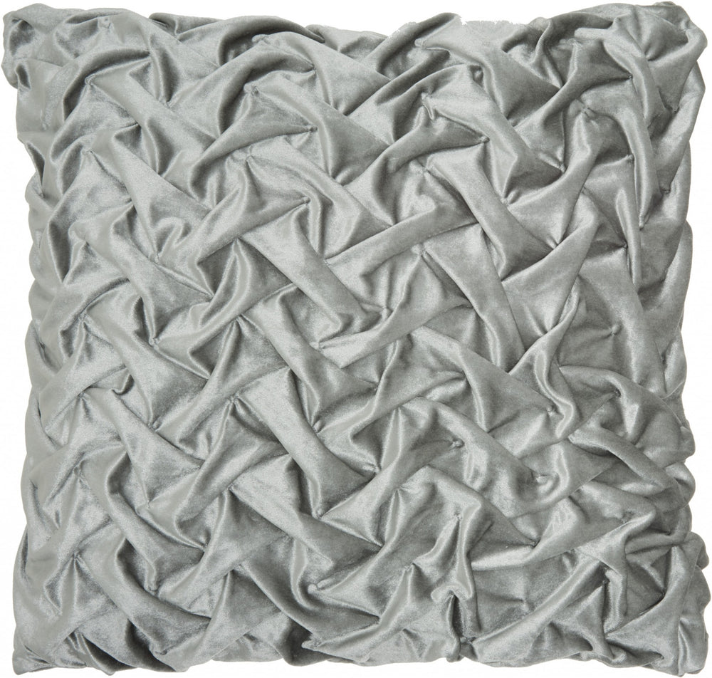 Homeroots 22" Gray Abstract Velvet Throw Pillow With Texture   386617