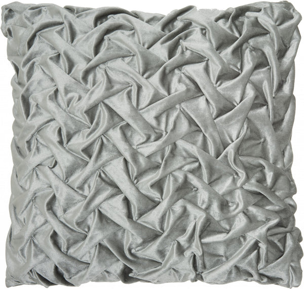 Homeroots 22" Gray Abstract Velvet Throw Pillow With Texture   386617