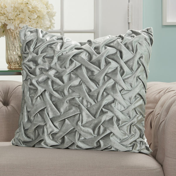 Homeroots 22" Gray Abstract Velvet Throw Pillow With Texture   386617