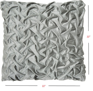 Homeroots 22" Gray Abstract Velvet Throw Pillow With Texture   386617