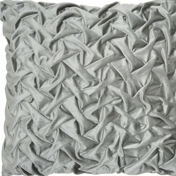 Homeroots 22" Gray Abstract Velvet Throw Pillow With Texture   386617