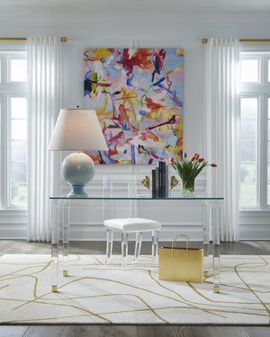 Chelsea House Bubblegum Vibrant Hand-Painted Oil On Gallery-Wrapped Canvas 63X54in Impasto Texture Ready To Hang 386666