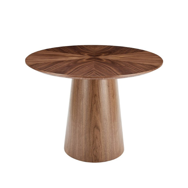 EuroStyle Deodat Oval Dining Table Seats Eight with Lacquer Finish and Beveled Edge Detail Walnut 29.5 H 38666WAL-KIT