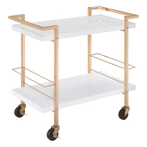 OSP Home Furnishings Alios Serving Cart White/Gold