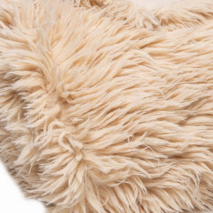 Homeroots Beige Wool Solid Color Plush Throw  Wool 386752