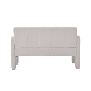 English Elm Nordic Ergonomic Double Armchair Upholstered Chenille Sofa 2-Seater Compact Lounge Chair 550LB Capacity Beige W395P380531