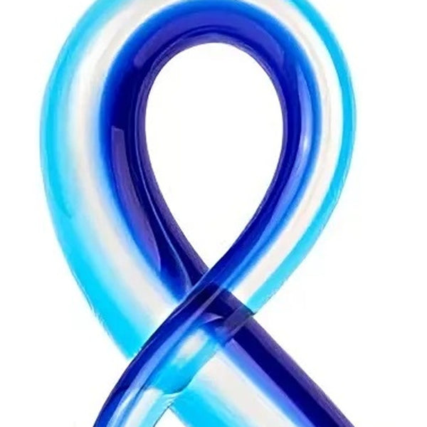 Homeroots 12" Clear And Blue Murano Glass Modern Abstract Tabletop Sculpture  Murano Glass 386756