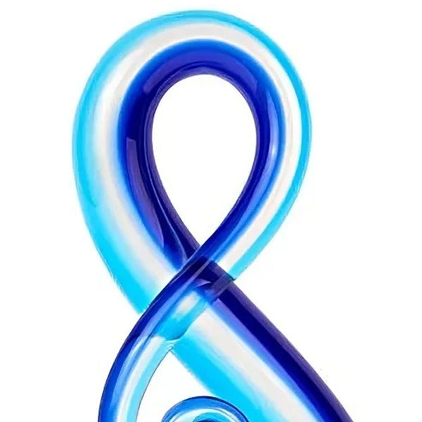 Homeroots 12" Clear And Blue Murano Glass Modern Abstract Tabletop Sculpture  Murano Glass 386756