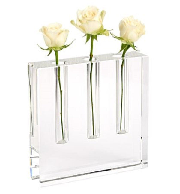 Homeroots 7" Clear Crystal Clear Square Table Vase  Crystal 386770