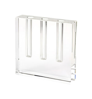 HomeRoots 7" Clear Crystal Square Table Vase - Elegant Accent for Home Decor, Gifts & Floral Displays 386770