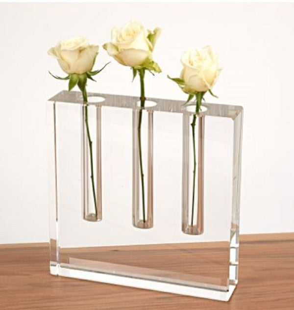 Homeroots 7" Clear Crystal Clear Square Table Vase  Crystal 386770