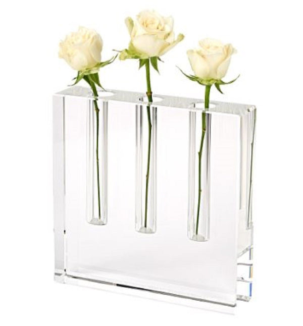 Homeroots 7" Clear Crystal Clear Square Table Vase  Crystal 386770