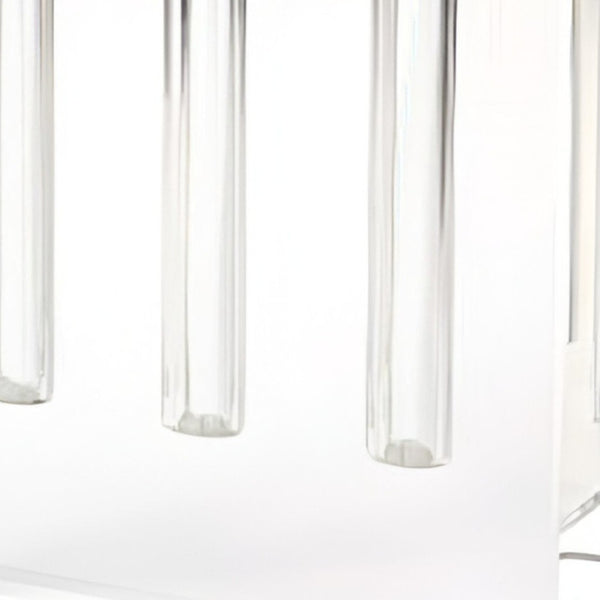 HomeRoots 7" Clear Crystal Square Table Vase - Elegant Accent for Home Decor, Gifts & Floral Displays 386770