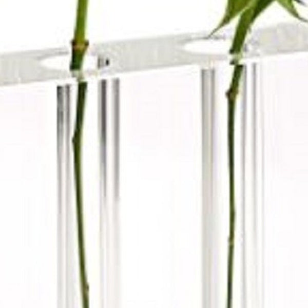 Homeroots 7" Clear Crystal Clear Square Table Vase  Crystal 386770