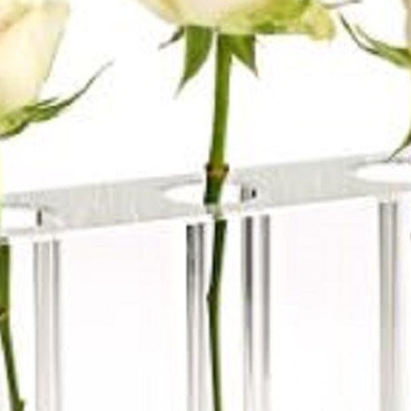 Homeroots 7" Clear Crystal Clear Square Table Vase  Crystal 386770