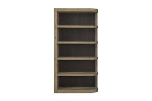 English Elm Reversible Etagere in English Knotty Oak Veneer — Solid Wood/MDF, Reversible Shelving, Sculptural Rounded Fronts B2699P401365