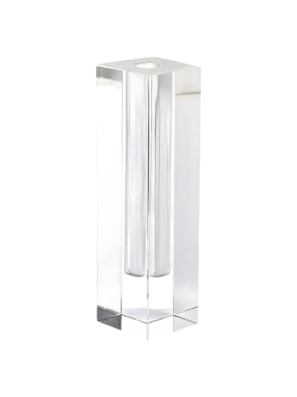 Homeroots Modern Clear Tall Block Optical Crystal Vase  Crystal Glass 386775