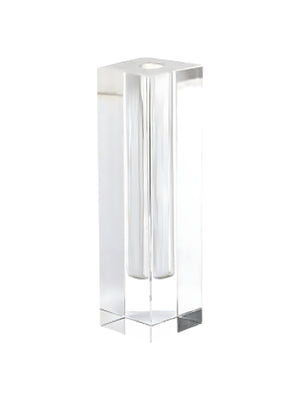 Homeroots Modern Clear Tall Block Optical Crystal Vase  Crystal Glass 386775