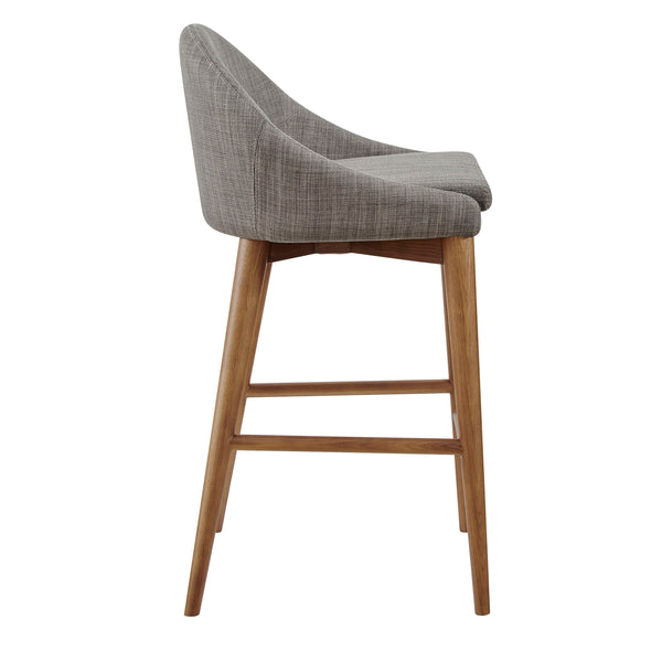 Baruch Counter Stool - Stylish Velvet Seat with Solid Wood Legs for Modern and Traditional Spaces