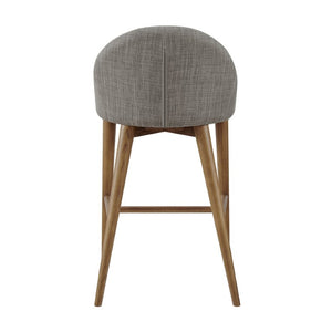 EuroStyle Baruch Upholstered Counter Stool with Walnut Ash Legs for Kitchen Islands and Home Bars Dark Gray 38677DKGRY