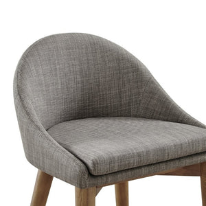 EuroStyle Baruch Upholstered Counter Stool with Walnut Ash Legs for Kitchen Islands and Home Bars Dark Gray 38677DKGRY