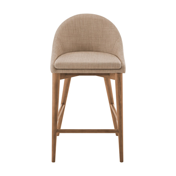 Baruch Counter Stool - Stylish Velvet Seat with Solid Wood Legs for Modern and Traditional Spaces