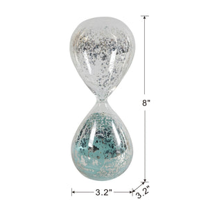 English Elm Set Of 2 Peleus Modern Hourglasses - 30-Minute Timers With Silvered Glass & Jade Sand Decor W2078P278417-GIGA