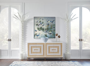 Chelsea House Shorebirds — Bradshaw Orrell Hand-Painted Oil On Gallery-Wrapped Canvas In White Floater Frame, 47.5" Square 386822