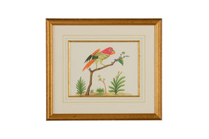 Chelsea House Multicolor Hand-Painted Watercolor Bird In Gold Frame With Glass & Fillet — Vibrant, Gallery-Ready Art 386859
