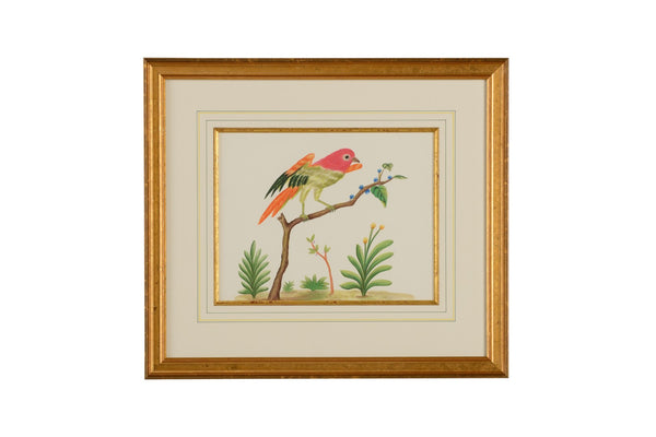 Chelsea House Multicolor Hand-Painted Watercolor Bird In Gold Frame With Glass & Fillet — Vibrant, Gallery-Ready Art 386859