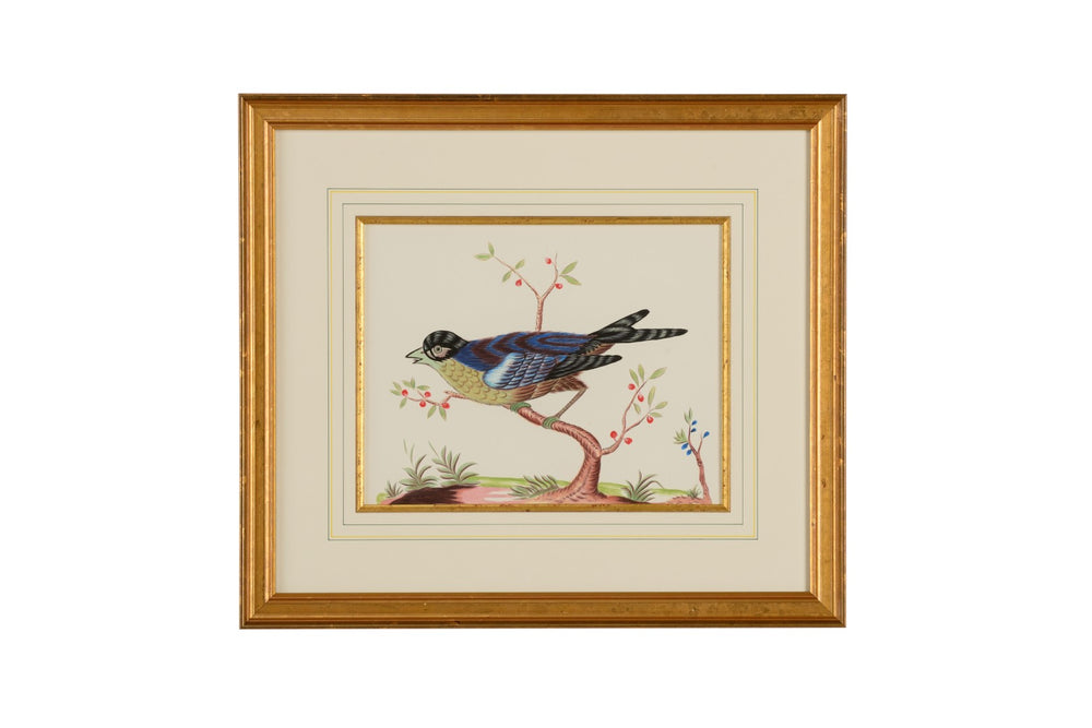 Chelsea House Blue Blue Bird Hand-Painted Watercolor In Gold Frame, Ready-To-Hang 22X25in Elegant Wall Art 386860