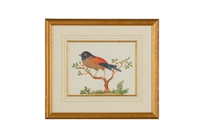 Chelsea House Gold Hand-Painted Watercolor With Red Berries In Gold Frame, 22"X25" Framed Art For Elegant Rooms 386861