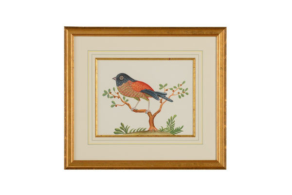 Chelsea House Gold Hand-Painted Watercolor With Red Berries In Gold Frame, 22"X25" Framed Art For Elegant Rooms 386861