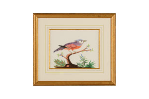 Chelsea House Blue Crest Hand-Painted Watercolor In Gold Frame — 22"X25" Contemporary Coastal Art, Ready To Hang 386863